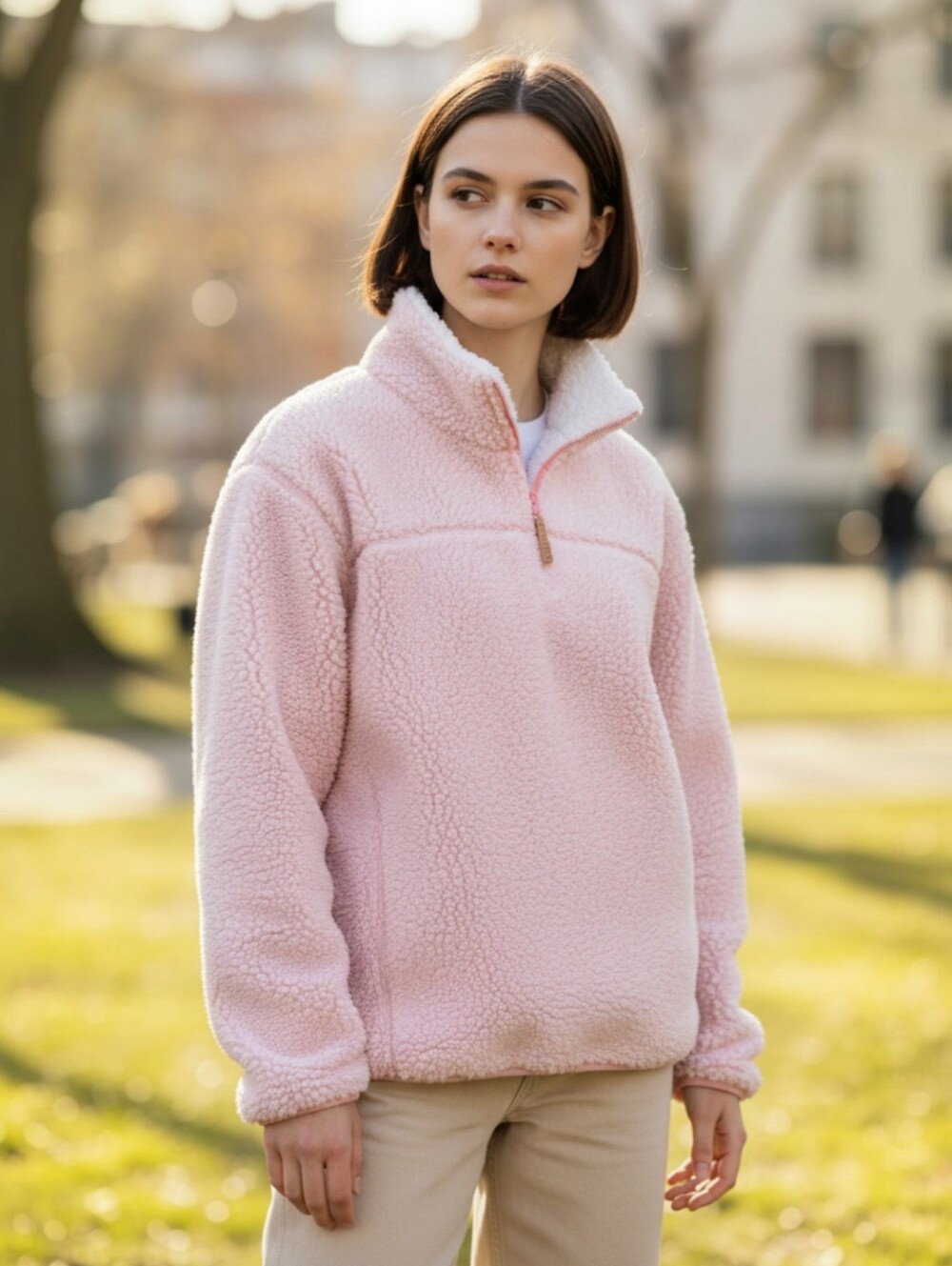 BLUE STAR CLOTHING COMPANY Light Pink Cowl Neck Pullover Sweater L